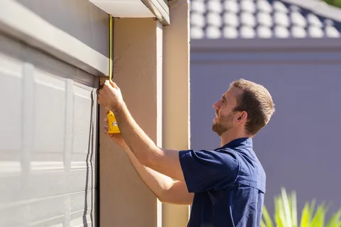 Man Measuring Bronco Doors Garage Size